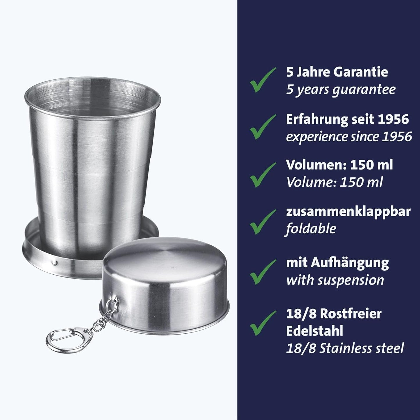 Mug de camping pratique idéal pour les boissons avec crochet de suspension - كوب مشروبات قابل للطي