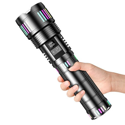 Lampe Torche tactique ultra-puissant 2000 lumens Portée  600 mètres battrie 16000mAh - مصباح يدوي تكتيكي فائق القوة