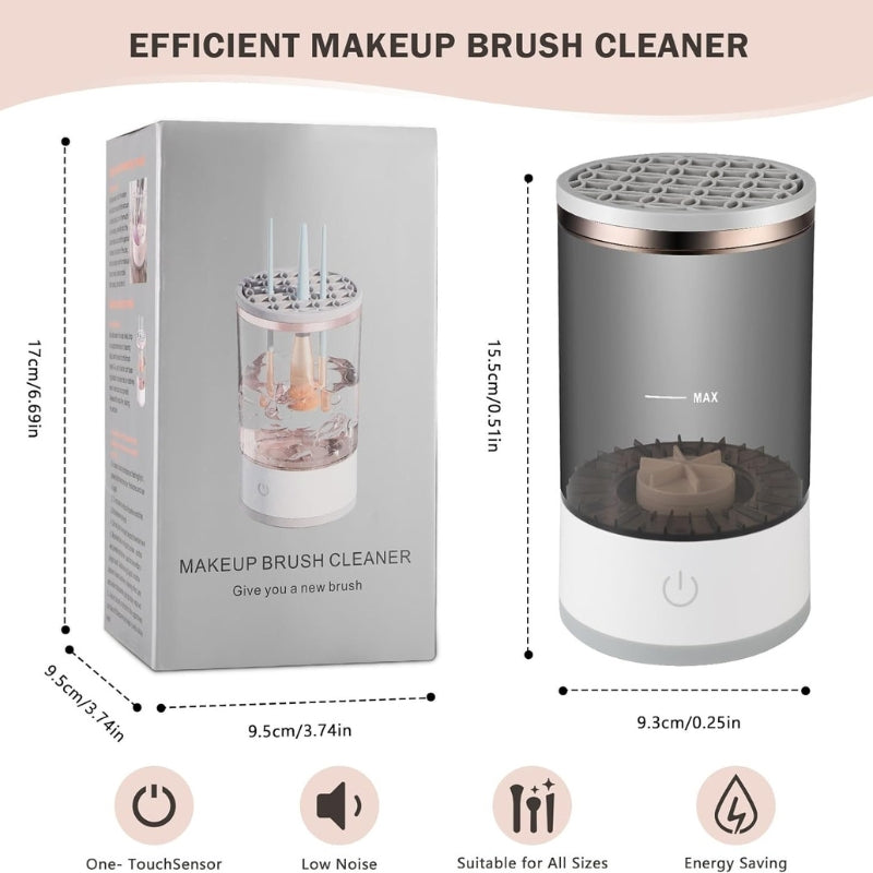 Machine de nettoyage de pinceaux maquillage électrique portable 3en1 - منظف ​​ومجفف فرش المكياج الأوتوماتيكي