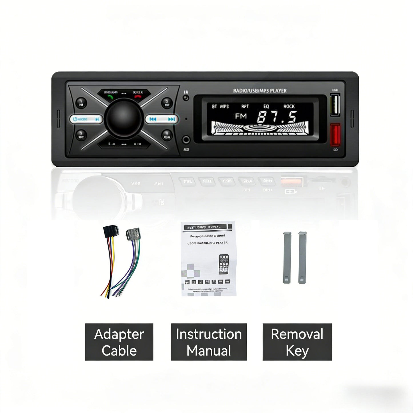 Autoradio MP3 Multimedia Player 1 DIN Bluetooth - جهاز راديو ومشغل وسائط السيارات مزود ببلوتوث