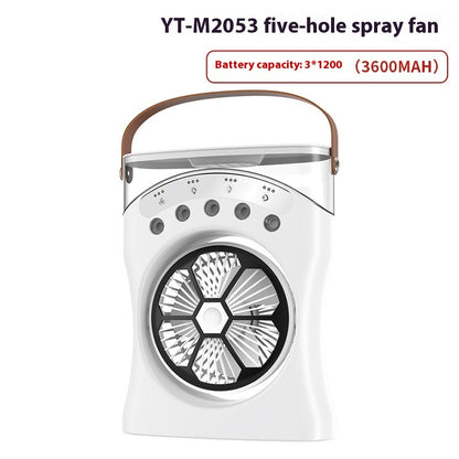 Ventilateur Brumisateur de Bureau Portable USB avec Éclairage - مروحة المكتب الذكية برذاذ الماء والترطيب بـ 3 سرعات
