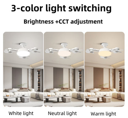 Ventilateur de Plafond LED Style Drone avec Télécommande - مصباح ومروحة السقف الذكية بتصميم درون