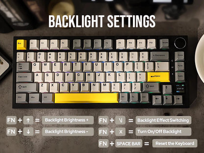 Clavier Mécanique Ajazz AK820 Pro Black avec Écran TFT et Structure Gasket - لوحة مفاتيح ميكانيكية
