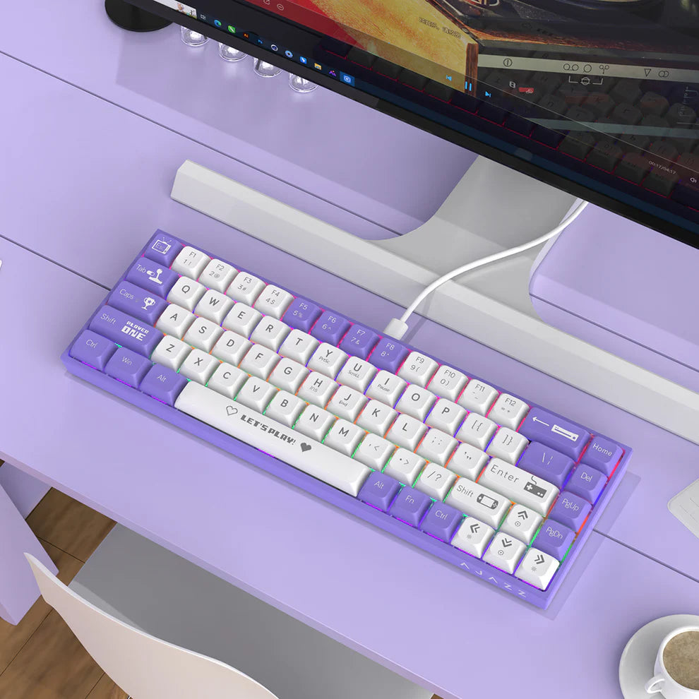 Clavier Mécanique Gaming 65% Compact Filaire avec Hotswap et Rétroéclairage Rainbow - لوحة مفاتيح ميكانيكية