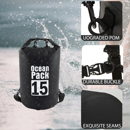 Sac Étanche Ocean Pack Dry Bag 15L Haute Résistance avec Double Bretelles - حقيبة مقاومة للماء بالكامل بسعة 15 لتر
