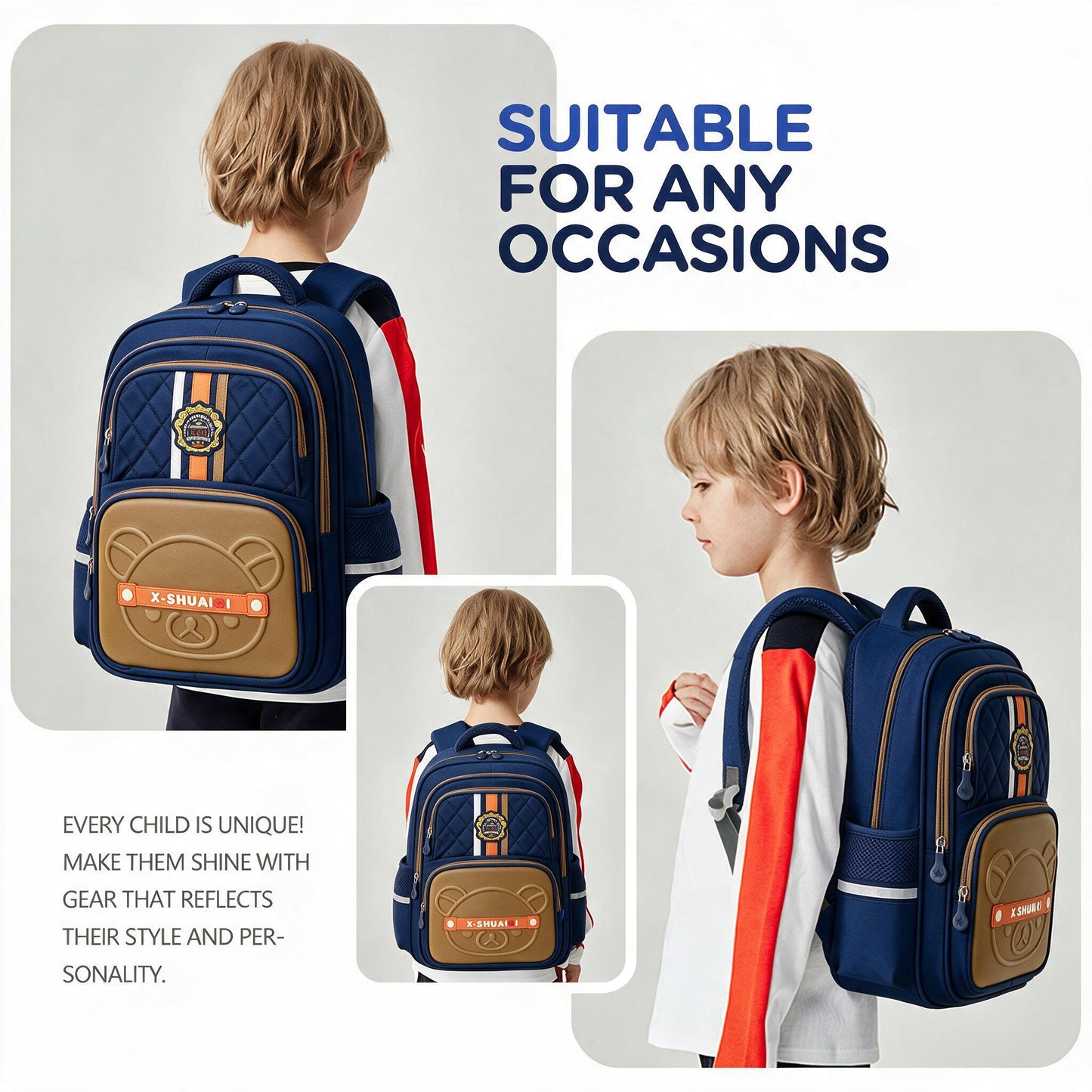 Sac à Dos Scolaire Style Kawaii Grand Volume Tissu Imperméable  SACKDS18BRS