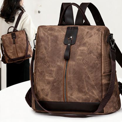 Sac à Dos Femme Antivol en Tissu Vintage avec Fermeture Arrière SACKDS39MR - حقيبة ظهر نسائية كاجوال متعددة الاستخدامات