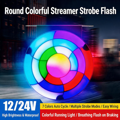 Feux Arrière LED RGB Séquentiels pour Camion 12V/24V 2 pcs Rainbow - مصابيح خلفية تحذيرية للشاحنات ملونة (قطعتين)