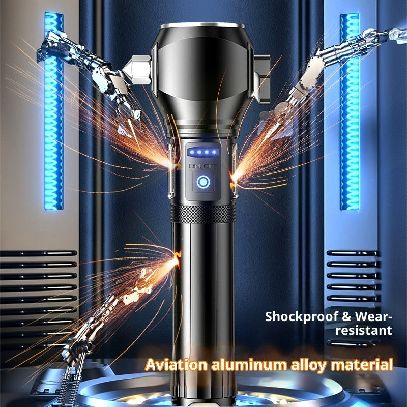 Lampe Torche Tactique LED 1200 Lumens Portée 450m avec Éclairage Latéral - مصباح يدوي تكتيكي عالي الإضاءة متعدد الاستخدامات