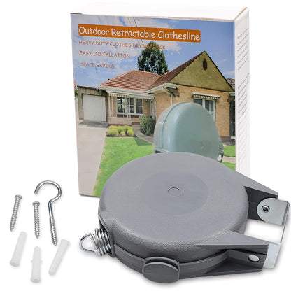 Corde à Linge Rétractable Automatique 15m Fixation Murale Supporte 10kg - حبل غسيل ملابس أوتوماتيكي قابل للسحب بطول 15 متراً
