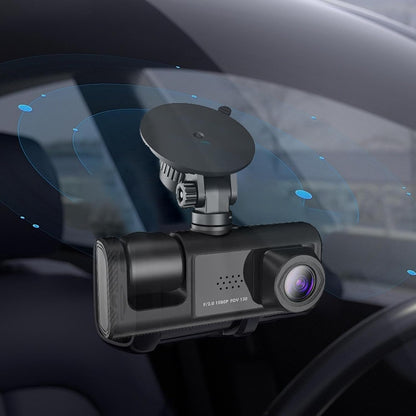 Black Box Caméra d'Aide au Stationnement et Dashcam Voiture 3 Canaux 1080P Full HD - كاميرا قيادة السيارات الثلاثية مع شاشة وزاوية عريضة 170 درجة
