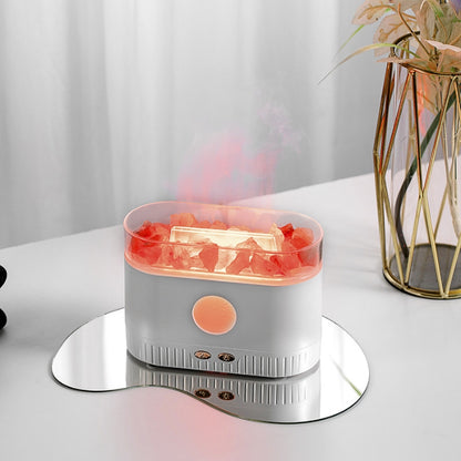 Humidificateur flamme multicolore des huiles essentielles aromatiques en pierre de sel 200ml - موزع روائح الزيوت العطرية باللهب مع صخور الملح