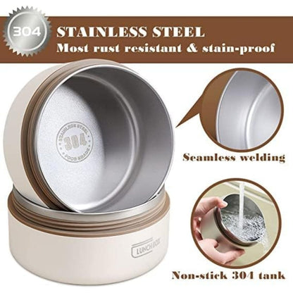 Boîte à Lunch Isotherme 3 Pièces avec Sac Isotherme Conservation de Chaleur - حافظة طعام حرارية متكاملة 3 طبقات مع حقيبة عازلة