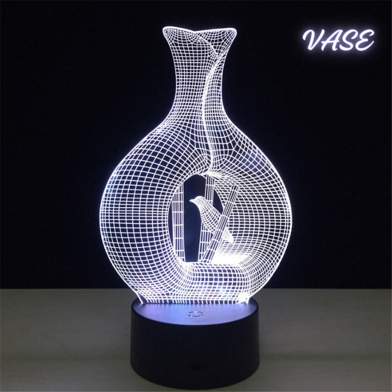 Lampe Veilleuse de bureau 3D 7 lumières changeantes de couleurs En Acrylique