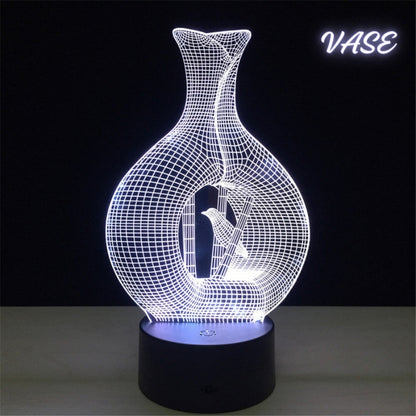 Lampe Veilleuse de bureau 3D 7 lumières changeantes de couleurs En Acrylique