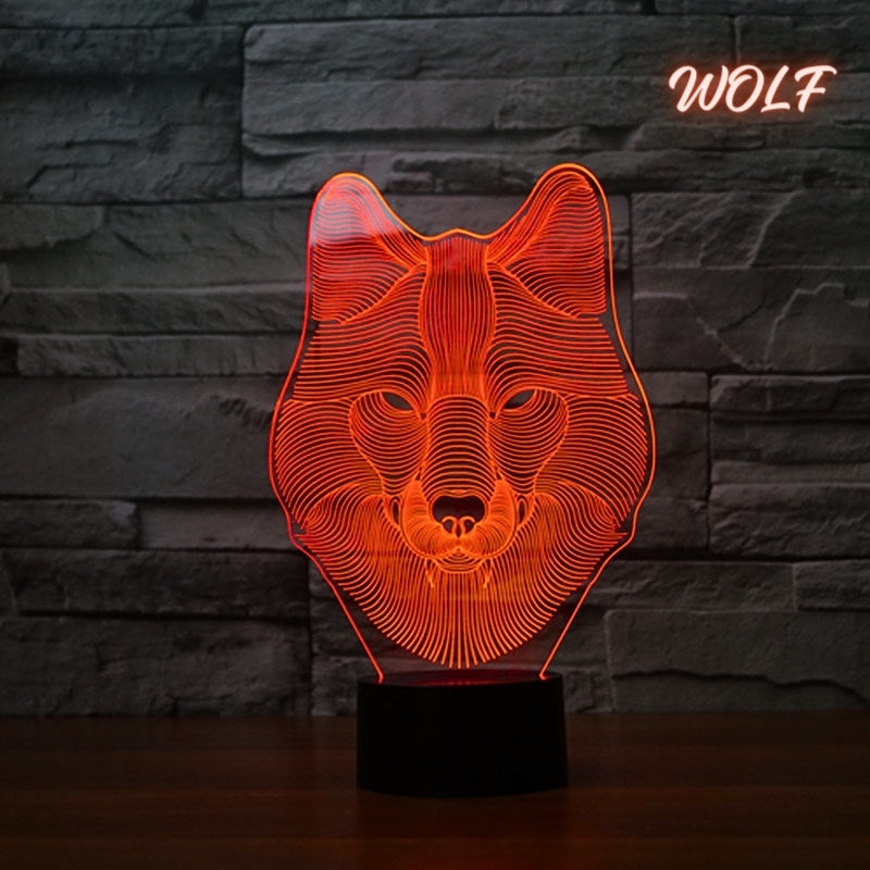 Lampe Veilleuse de bureau 3D 7 lumières changeantes de couleurs En Acrylique