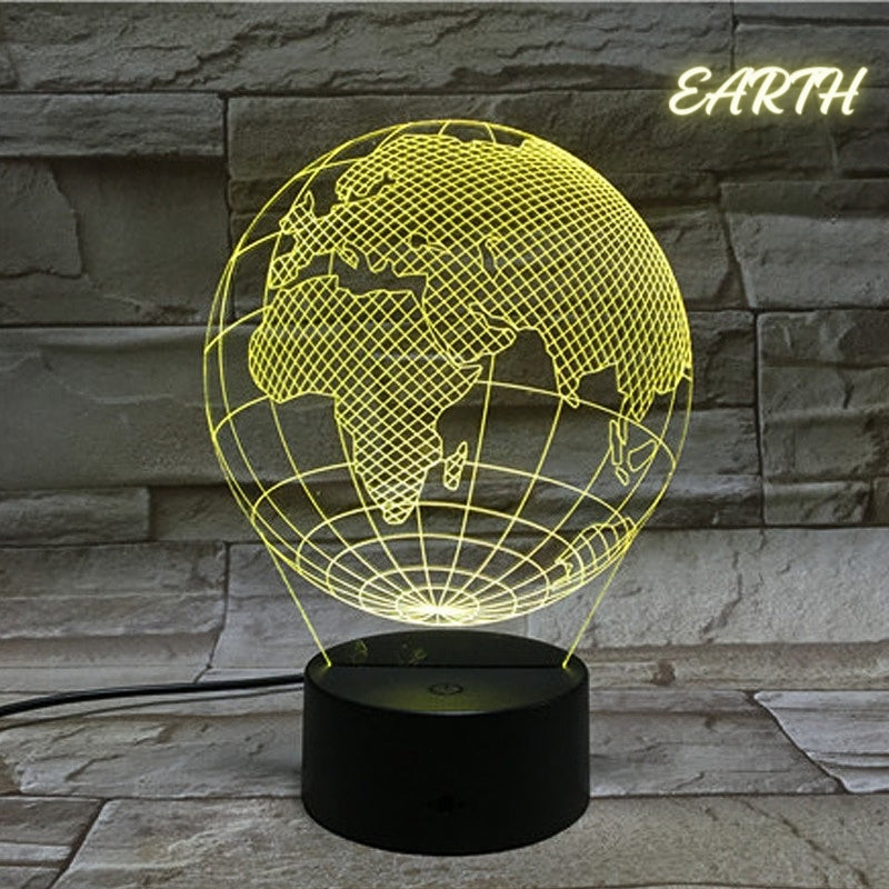 Lampe Veilleuse de bureau 3D 7 lumières changeantes de couleurs En Acrylique