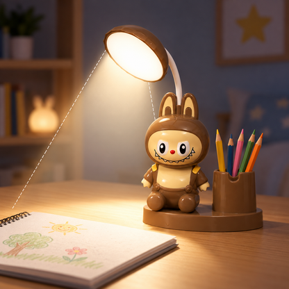 Lampe de Bureau LED Pour Enfants avec Porte-Crayon - Rechargeable USB Flexible 360° - مصباح مكتب ليد كرتوني للأطفال مع حامل أقلام قابل للشحن
