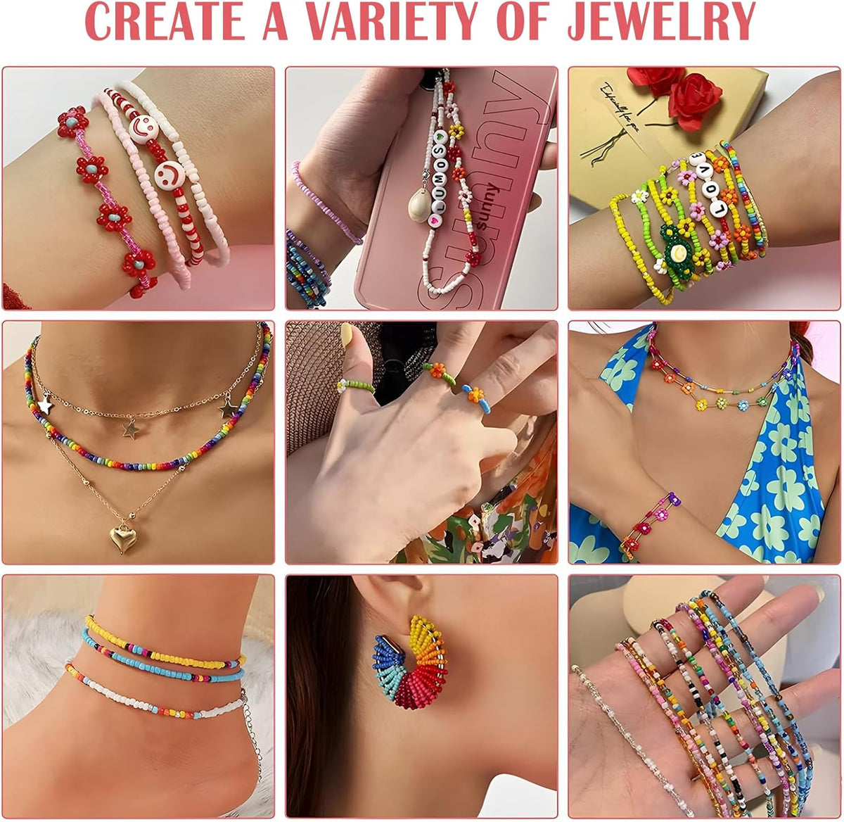 Ensemble de Pendentifs Assorties pour Création de Bijoux DIY - علبة الخرز المتنوعة والشاملة لصناعة الإكسسوارات والأساور يدويًا