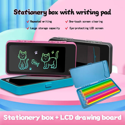 Trousse Scolaire 2 en 1 avec Tablette d'Écriture LCD pour Enfants - مقلمة مدرسية 2 في 1 مع لوح رسم للأطفال