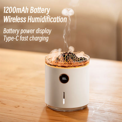 Diffuseur d'arôme de flamme à affichage numérique, brumisateur froid à ultrasons a 2 modes, 350ml, 1200mAh