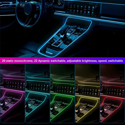 Bande lumineuse LED en néon RGB pour intérieur de voiture, éclairage suivi son d'ambiance Avec app et télécommande
