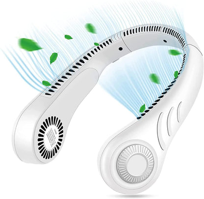 Ventilateur de cou portable 3 vitesses rechargeable USB,