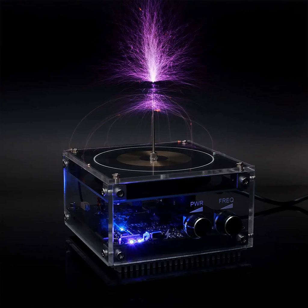 Bluetooth Mini Music Tesla Coil Kit,10 Cm Solid State Touchable Artificial Lightning