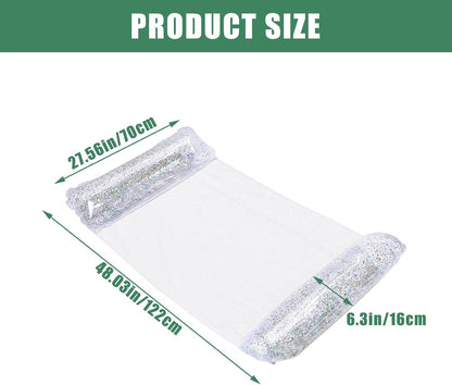 Hamac de Piscine Flottant Multifonction 4en1 Design Glitter, Confort Aquatique - أرجوحة المسبح العائمة والمريحة 4 في 1 بنسيج شبكي متين