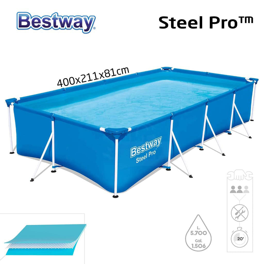 Steel Pro™ Piscine Rectangulaire 400 x 211 x 81cm Bestway