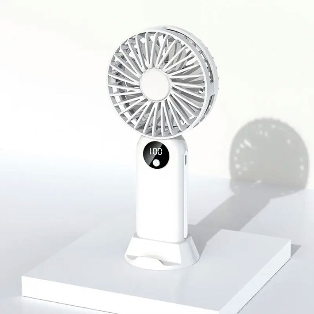 Mini ventilateur portable avec batterie 2400 mAh, léger, 3 vitesses, base mobile