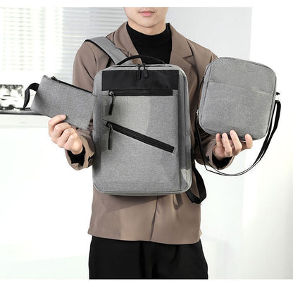 Sac à Dos de Grande Capacité pour Homme 3en1 Tendance pour Lycéens - Gris