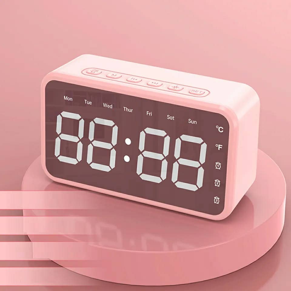 Réveil intelligente sans fil Bluetooth haut-parleur LED FM,AUX ,TF