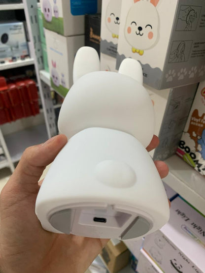 Veilleuse LED en forme de Lapin en siliconé pour enfants, avec capteur tactile