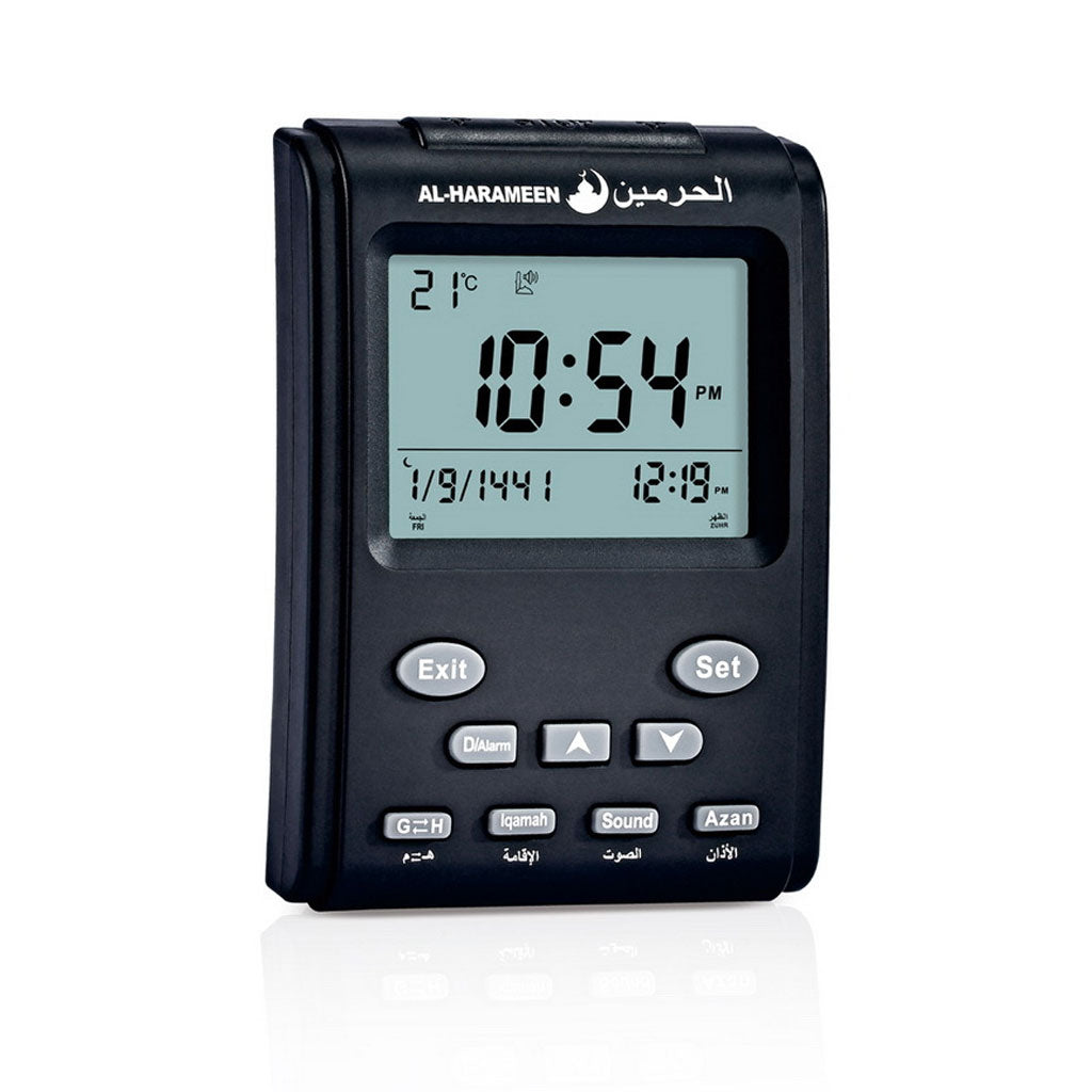 Al-Harameen Horloge Azan Réveils 1500 Villes Écran Numérique LCD