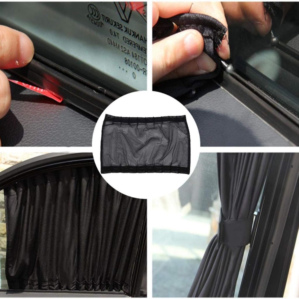 2Pcs Rideau glissé de fenêtre Protection UV pour Voiture – ستار نوافذ جانبية في السيارة