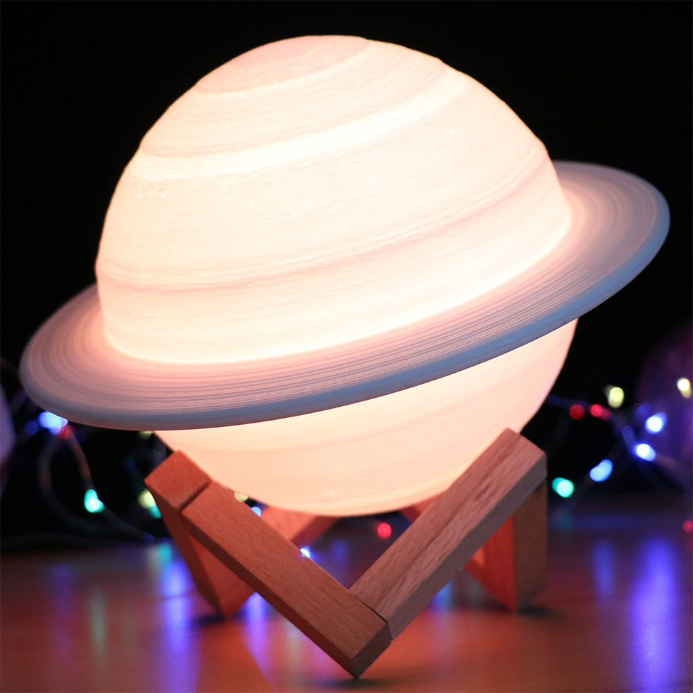 Lampe LED imprimée en 3D saturne - تنزوت