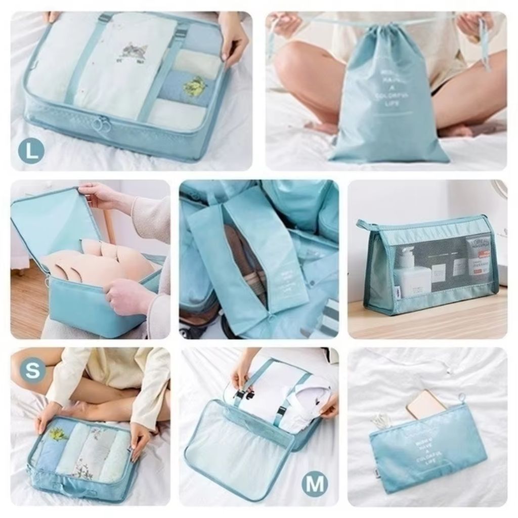 Organisateur Valise 8pcs Sac Rangement et Les Essentiels du Voyage