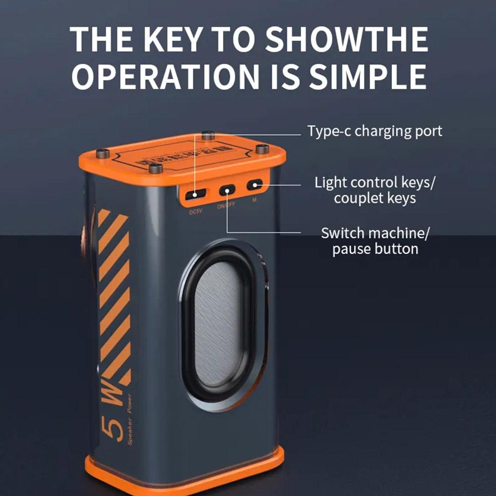 K07 Haut-parleurs compatible Bluetooth 5.0 Transparent sans fil USB 3 LED