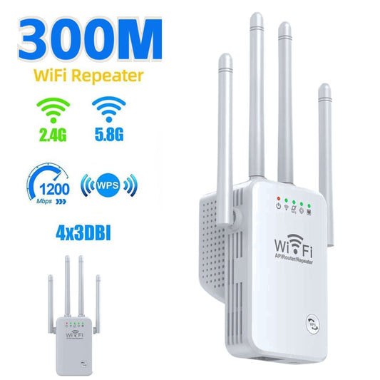300M Wifi routeur sans fil répéteur 2.4G répéteur de Signal Extender 4 antenne routeur amplificateur de Signal pour la maison - تنزوت