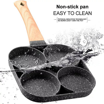 Poêle à crêpes & oeufs avec 4 trous en aluminium antiadhésive