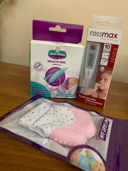 Pack pour bébé Anneau de dentition en Silicone ,Thermo-mètre et Mouche Bébé