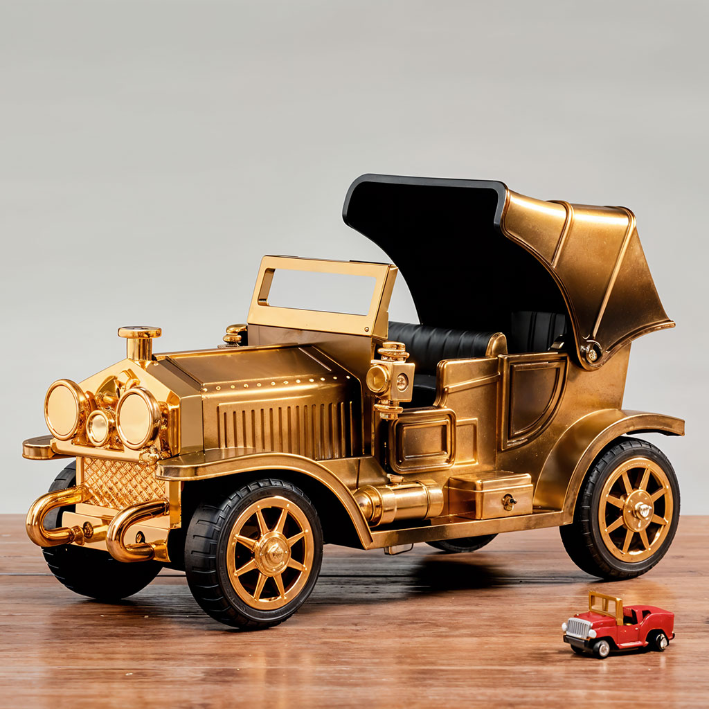 Boîte à musique vintage en forme de voiture locomotive