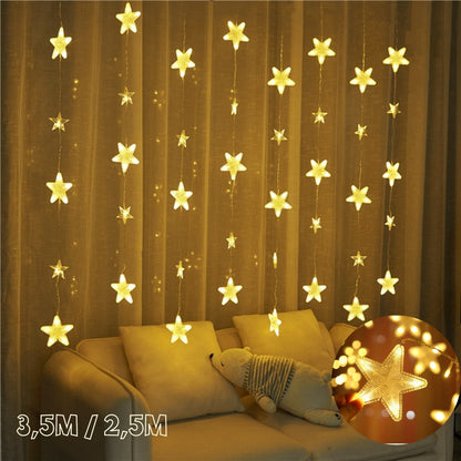 Guirlande lumineuse rideau Stars LED Imperméable 2.5/3.5M 220V