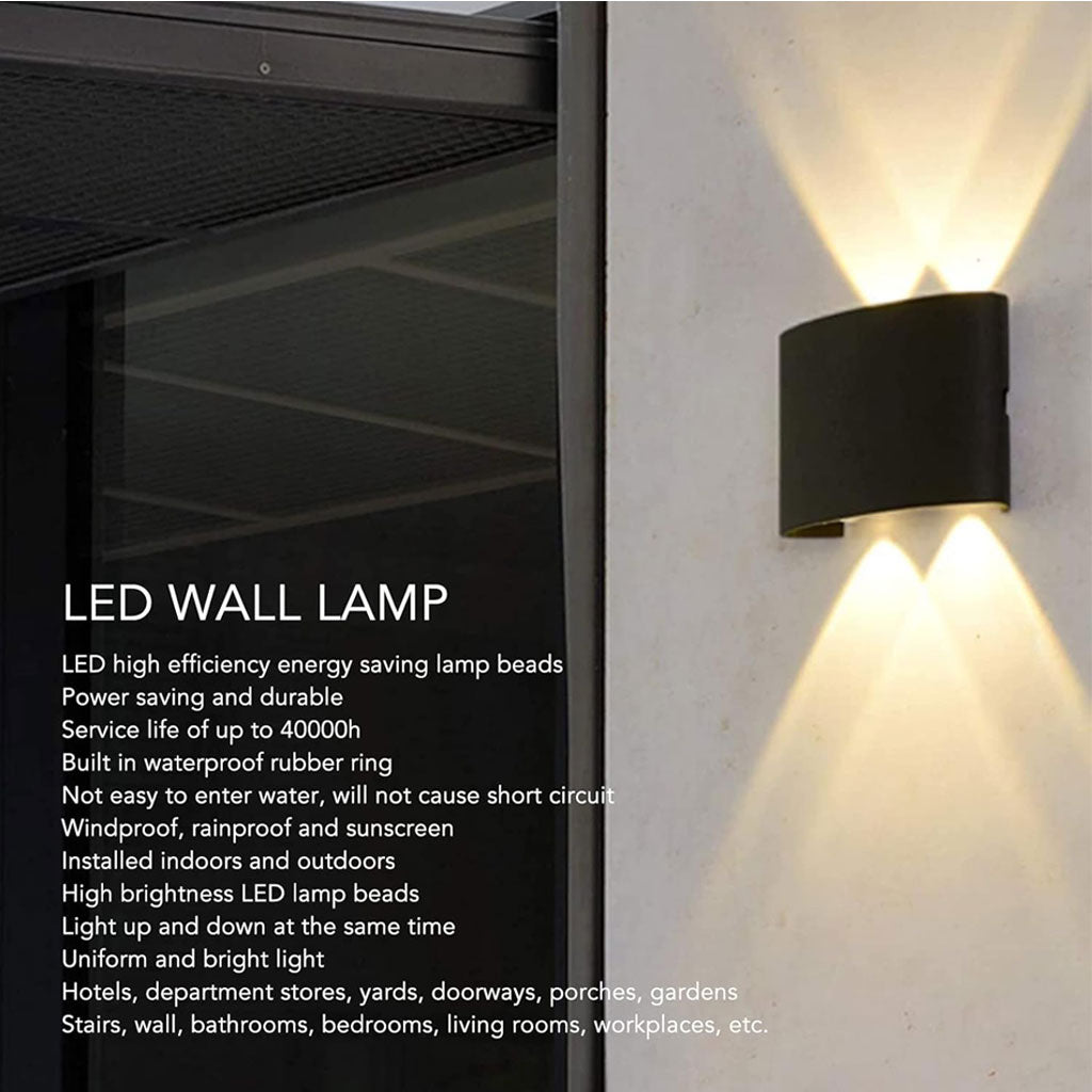 Applique Murale LED 4W D’Éclairage Extérieur 2 Lampes en PP