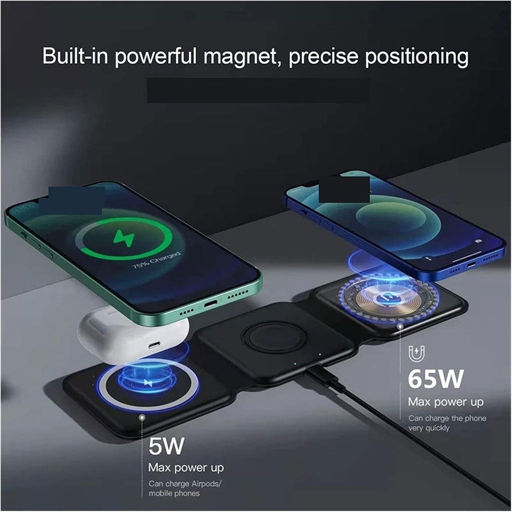 Chargeur magnétique sans Fil 65W 3 en 1 Chargement Rapide
