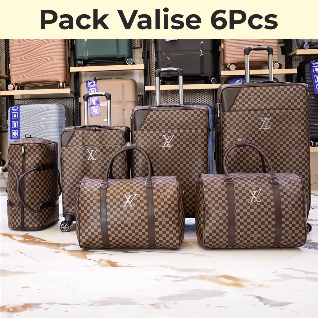 Pack de Valise 6Pcs de Haute Qualité Motif LV