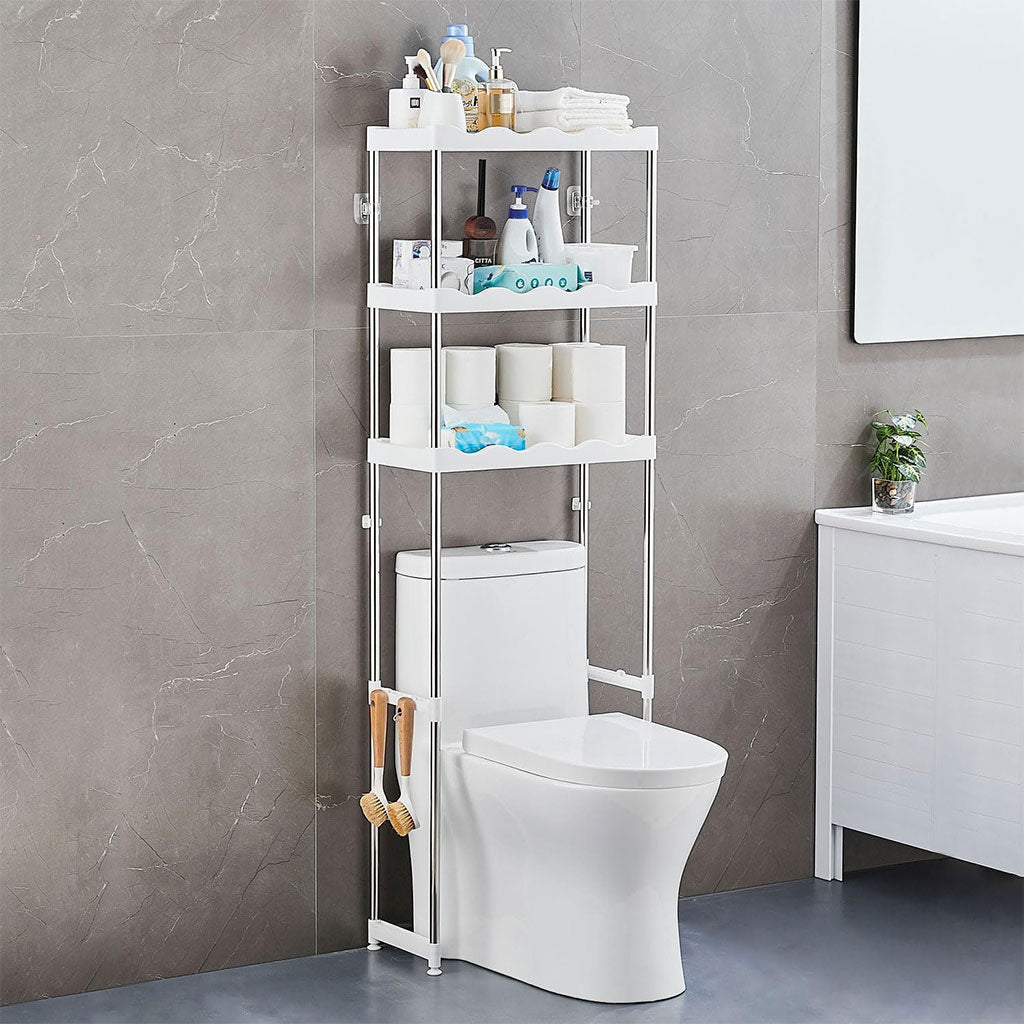 Étagère de salle de bain au-dessus des toilettes à 3 niveaux