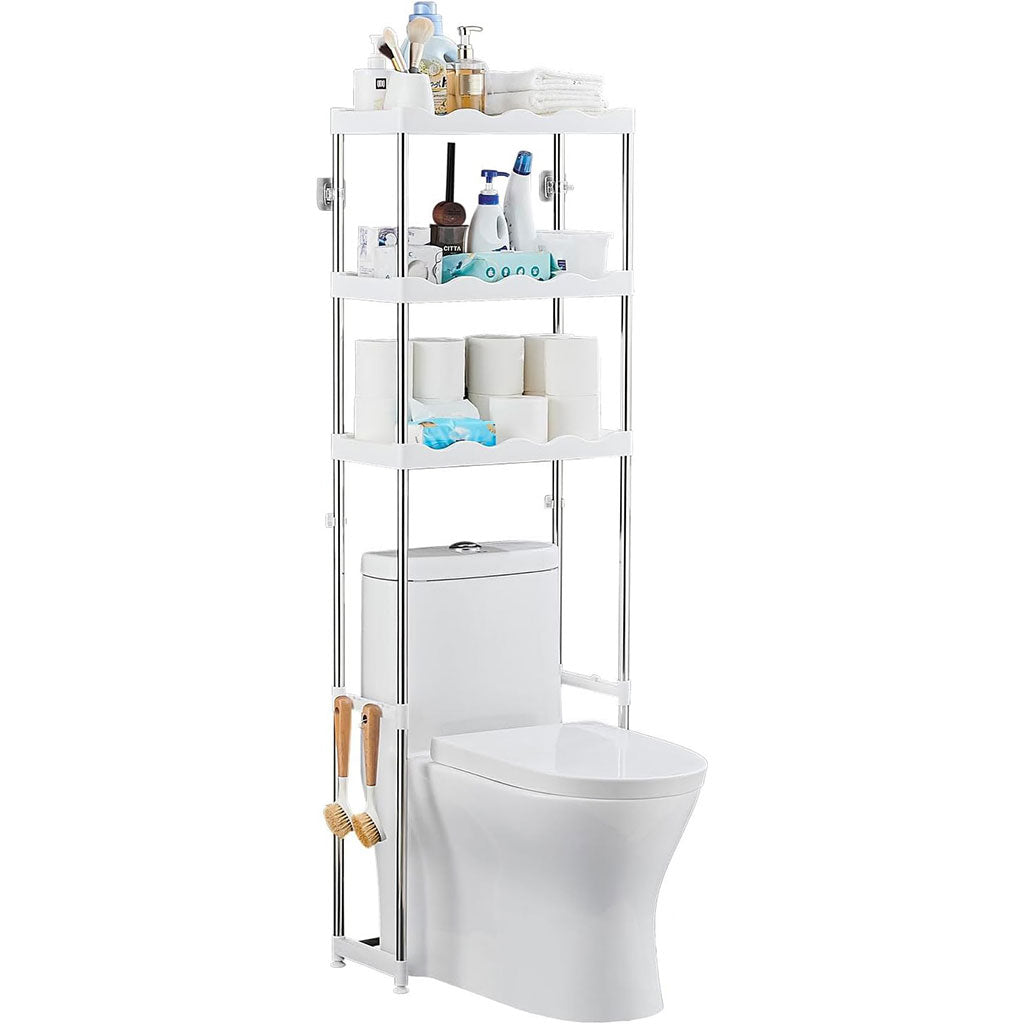 Étagère de salle de bain au-dessus des toilettes à 3 niveaux