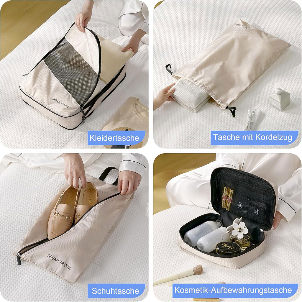Lot de 6 sacs de voyage et compression extensibles pour valises